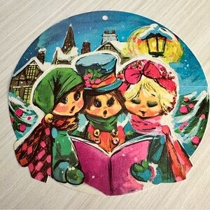 Vintage Litho Christmas Card Hawthorne & Sommerfield Unused USA Round Ornament